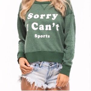 Wildfox "Sorry I Can't Sports" Sweatshirt in Green